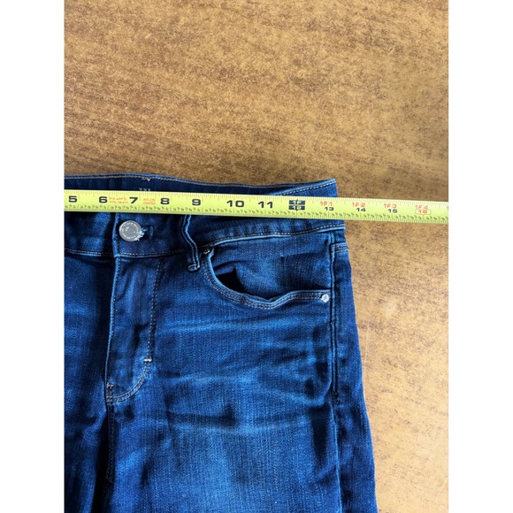 White House Black Market The Bermuda 9" Mid Rise Denim Shorts Dark Wash Sz 0 - Picture 5 of 6